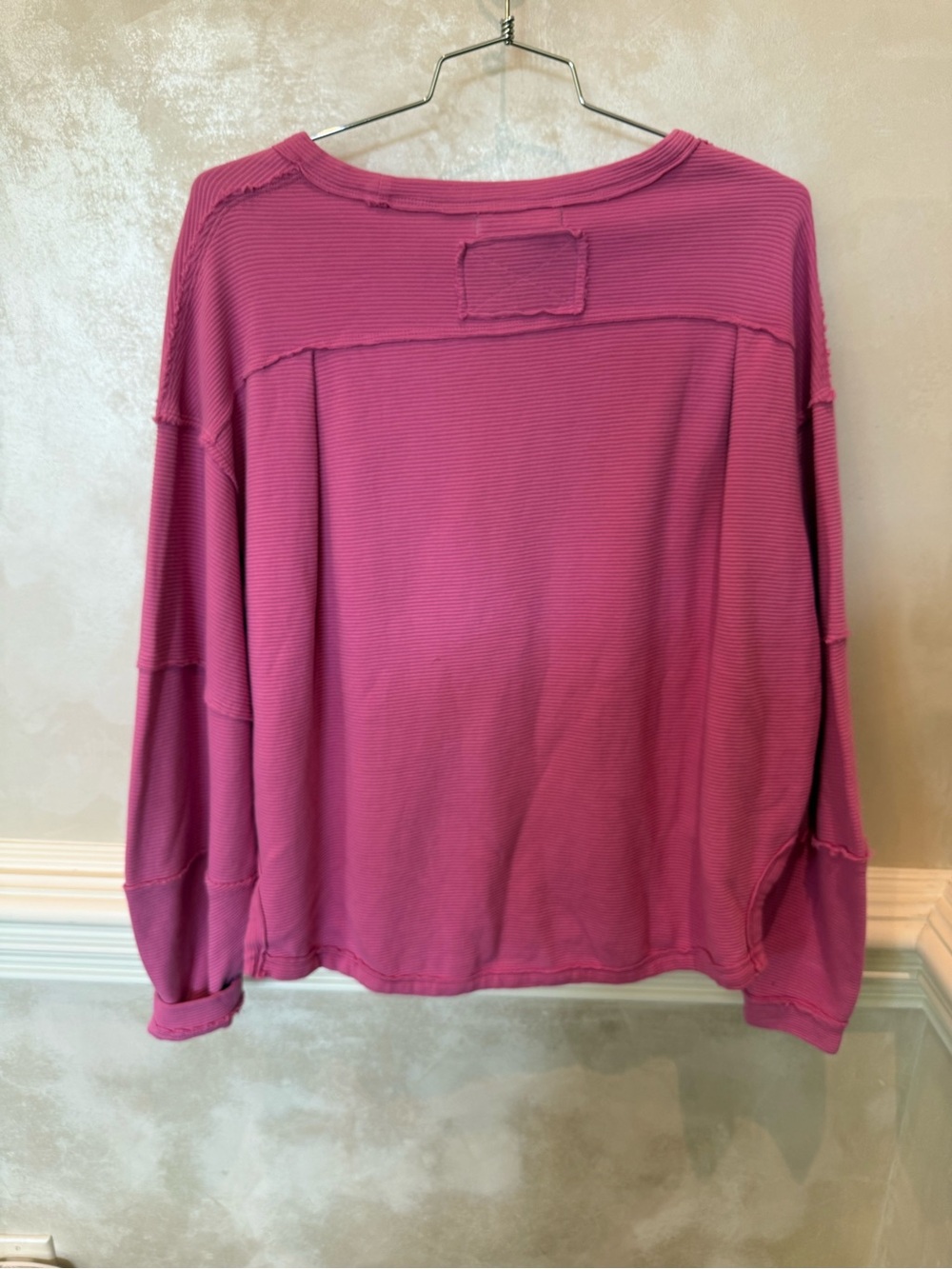 Everyday Ribbed Long-Sleeve Top - Pink - Picture 2 of 4